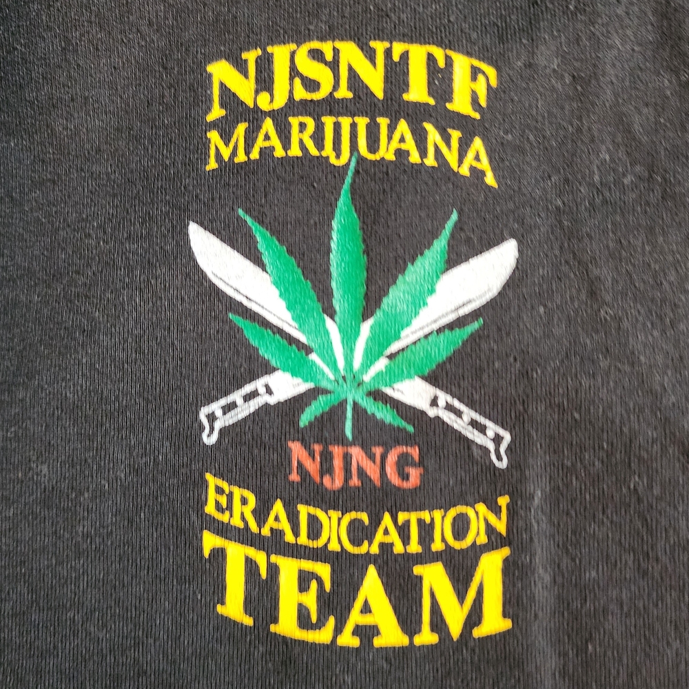 Jerzees Black Tee with Green and Yellow Graphic